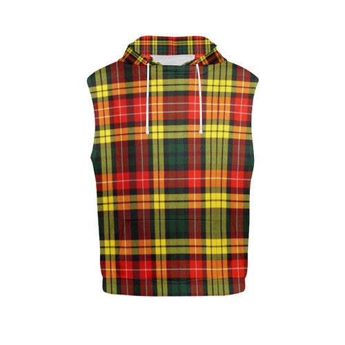 Buchanan Tartan All Over Print Sleeveless Hoodie for Men (Model H15)