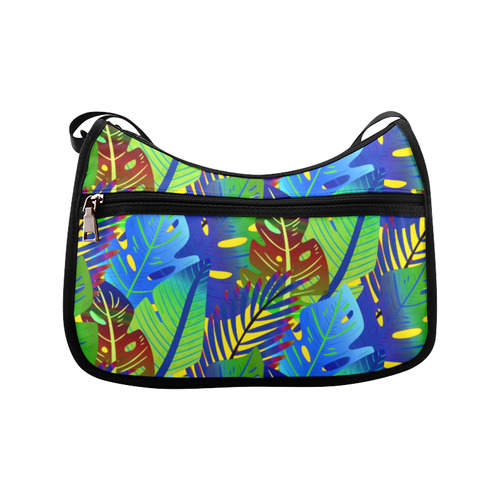 Blue Green Tropical Floral Sunset Crossbody Bags (Model 1616)