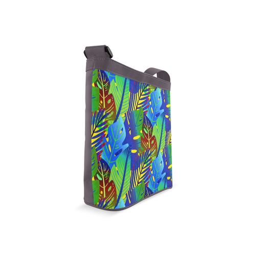 Blue Green Tropical Floral Sunset Crossbody Bags (Model 1613)