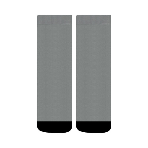 Designer Color Solid Neutral Gray Crew Socks