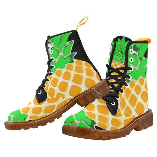 One Pineapple Tropical Fruit Martin Boots For Women Model 1203H