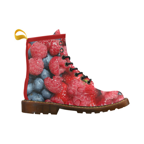 Red Berry Mix High Grade PU Leather Martin Boots For Women Model 402H