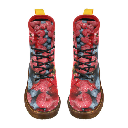 Red Berry Mix High Grade PU Leather Martin Boots For Women Model 402H