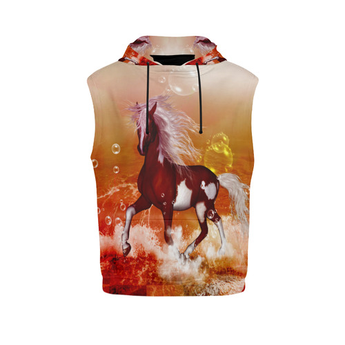 The wild horse All Over Print Sleeveless Hoodie for Women (Model H15)