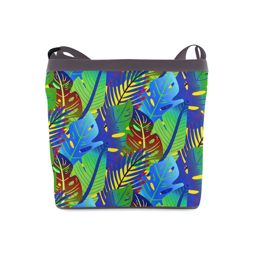 Blue Green Tropical Floral Sunset Crossbody Bags (Model 1613)