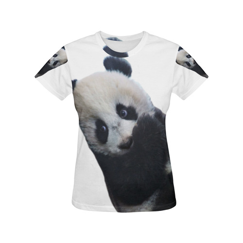 Baby Panda All Over Print T-Shirt for Women (USA Size) (Model T40)