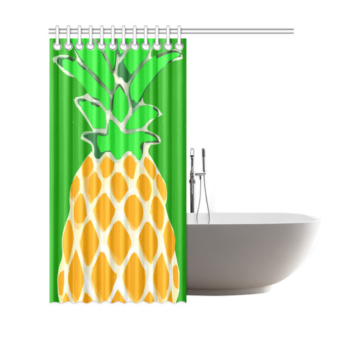 One Pineapple Tropical Fruit Shower Curtain 69"x72"