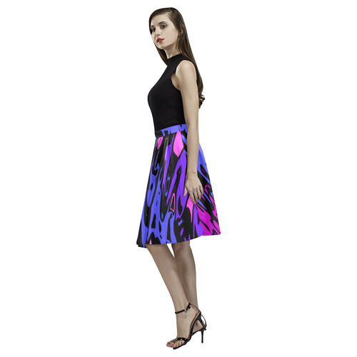 modern abstract 46B by JamColors Melete Pleated Midi Skirt (Model D15)