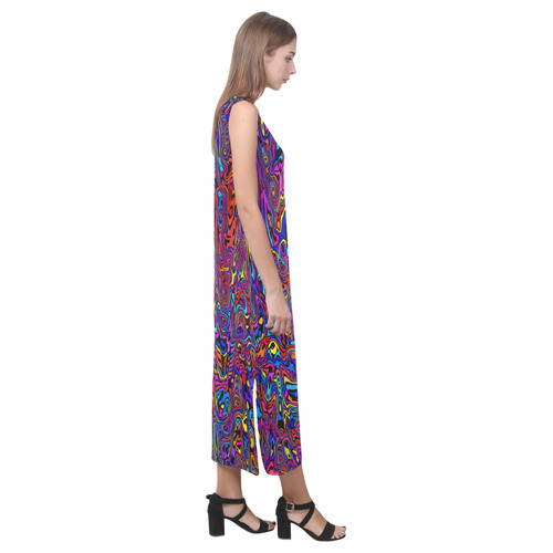 modern abstract 45A by JamColors Phaedra Sleeveless Open Fork Long Dress (Model D08)