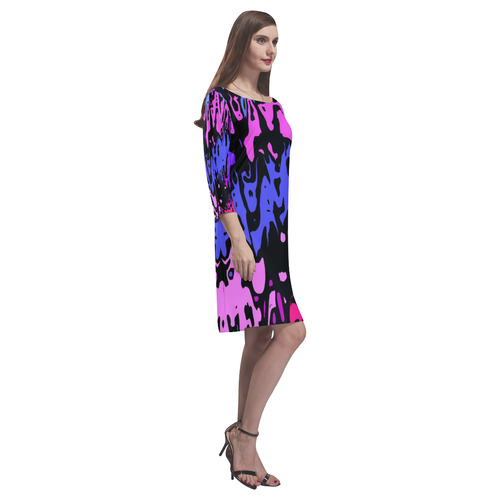 modern abstract 46B by JamColors Rhea Loose Round Neck Dress(Model D22)