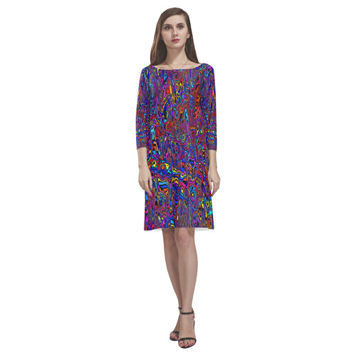 modern abstract 45A by JamColors Rhea Loose Round Neck Dress(Model D22)