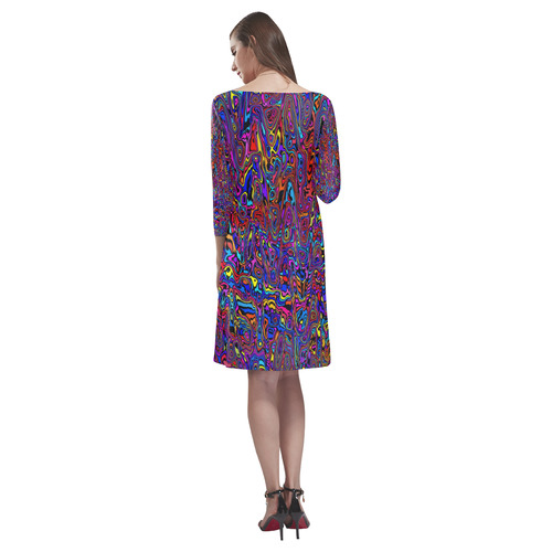 modern abstract 45A by JamColors Rhea Loose Round Neck Dress(Model D22)