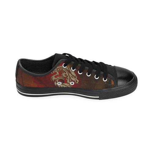 Dragon, tribal design Canvas Women's Shoes/Large Size (Model 018)