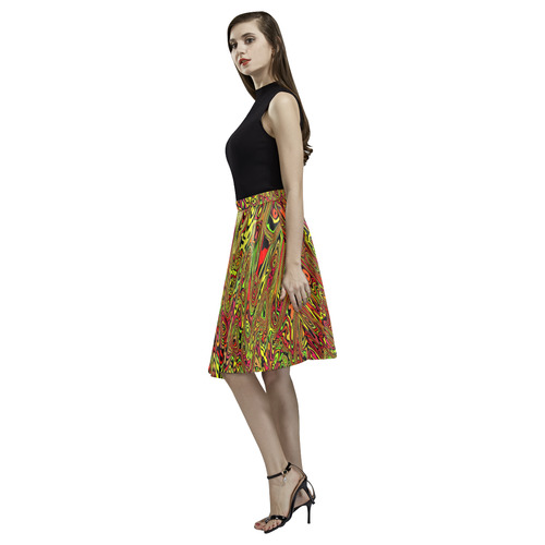 modern abstract 45C by JamColors Melete Pleated Midi Skirt (Model D15)