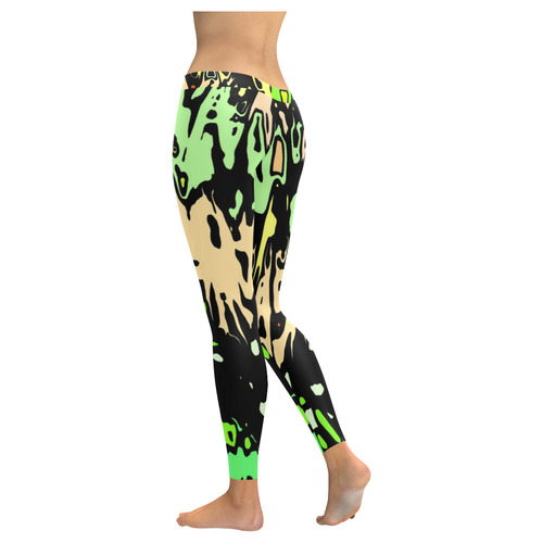 modern abstract 46C by JamColors Women's Low Rise Leggings (Invisible Stitch) (Model L05)