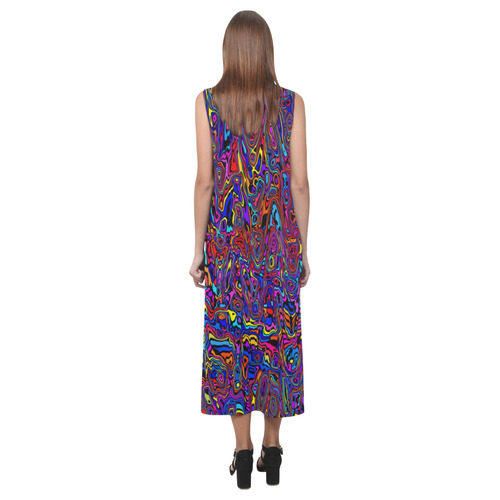 modern abstract 45A by JamColors Phaedra Sleeveless Open Fork Long Dress (Model D08)