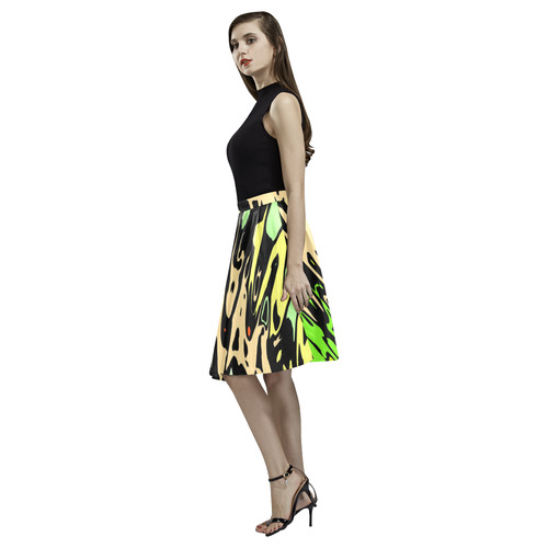 modern abstract 46C by JamColors Melete Pleated Midi Skirt (Model D15)