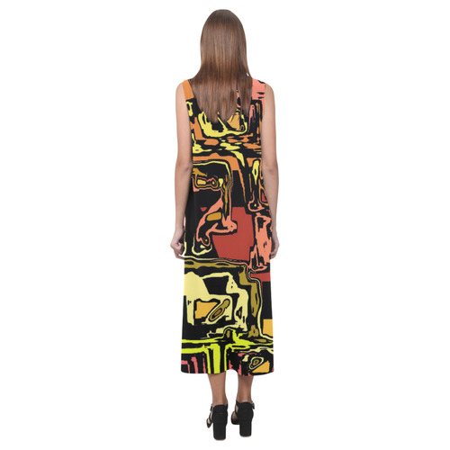 modern abstract 47C by JamColors Phaedra Sleeveless Open Fork Long Dress (Model D08)