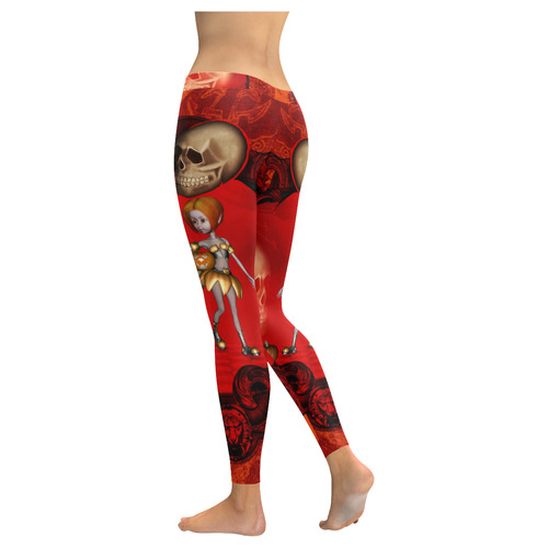 Halloween, pumpkin Women's Low Rise Leggings (Invisible Stitch) (Model L05)