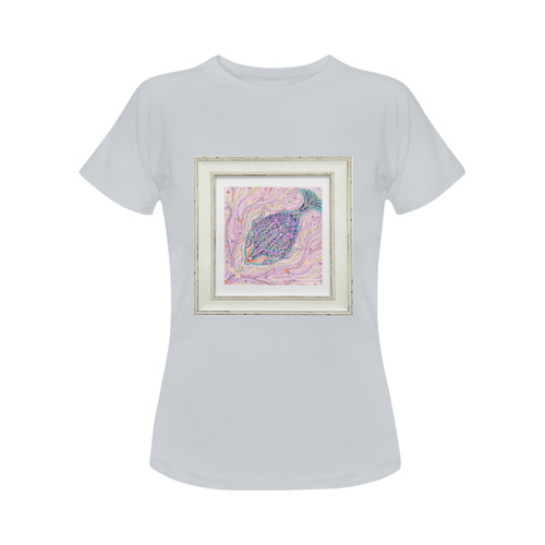 artistic pink fish Women's Classic T-Shirt (Model T17）
