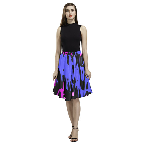 modern abstract 46B by JamColors Melete Pleated Midi Skirt (Model D15)
