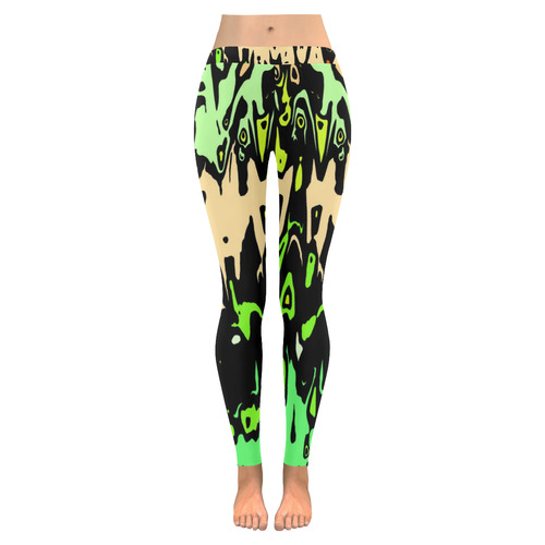 modern abstract 46C by JamColors Women's Low Rise Leggings (Invisible Stitch) (Model L05)