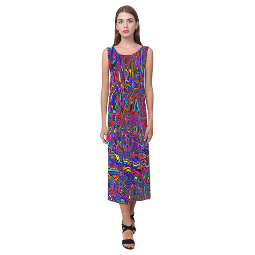 modern abstract 45A by JamColors Phaedra Sleeveless Open Fork Long Dress (Model D08)