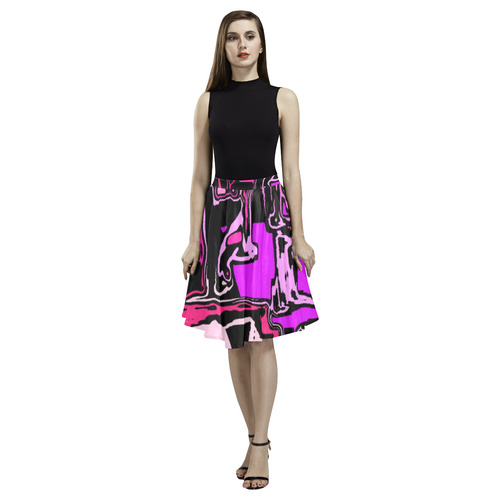 modern abstract 47B by JamColors Melete Pleated Midi Skirt (Model D15)