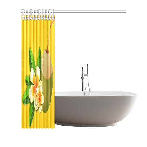 Tropical Coconut Flower Cocktail Floral Shower Curtain 72"x72"