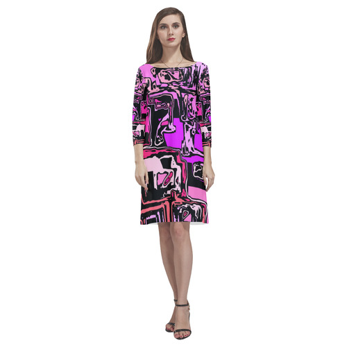 modern abstract 47B by JamColors Rhea Loose Round Neck Dress(Model D22)