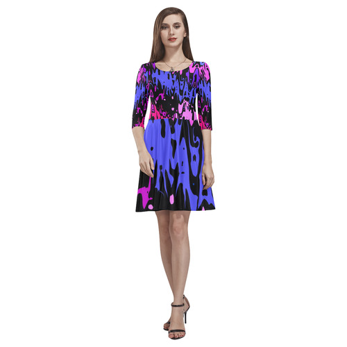 modern abstract 46B by JamColors Tethys Half-Sleeve Skater Dress(Model D20)