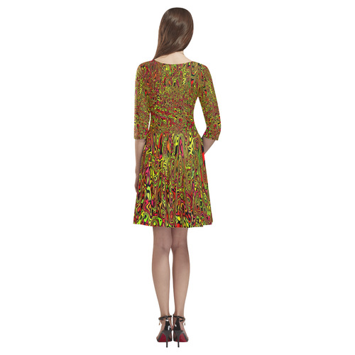 modern abstract 45C by JamColors Tethys Half-Sleeve Skater Dress(Model D20)