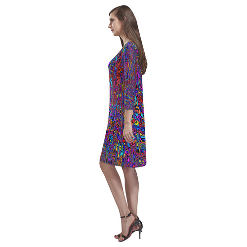 modern abstract 45A by JamColors Rhea Loose Round Neck Dress(Model D22)