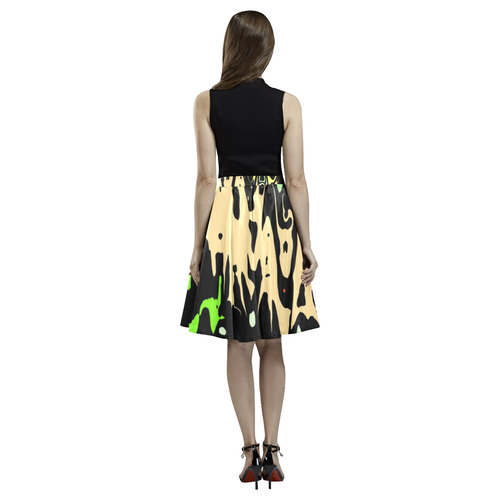 modern abstract 46C by JamColors Melete Pleated Midi Skirt (Model D15)