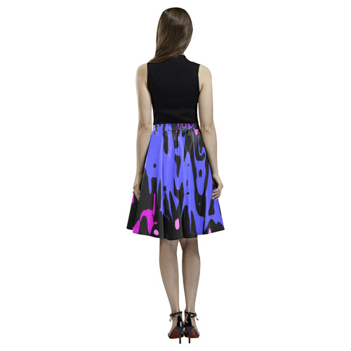 modern abstract 46B by JamColors Melete Pleated Midi Skirt (Model D15)