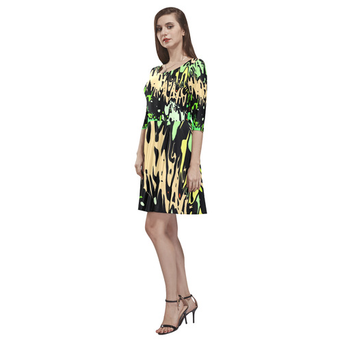 modern abstract 46C by JamColors Tethys Half-Sleeve Skater Dress(Model D20)