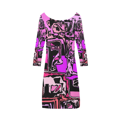 modern abstract 47B by JamColors Bateau A-Line Skirt (D21)