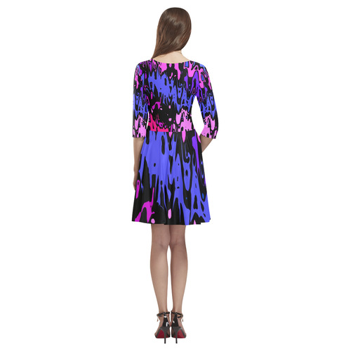 modern abstract 46B by JamColors Tethys Half-Sleeve Skater Dress(Model D20)