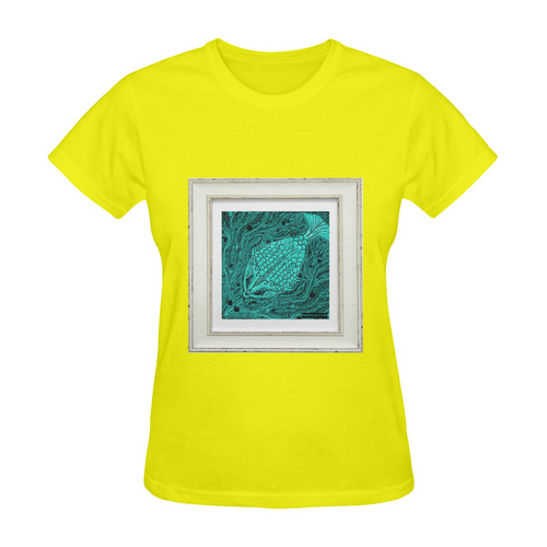 artistic green fish Sunny Women's T-shirt (Model T05)