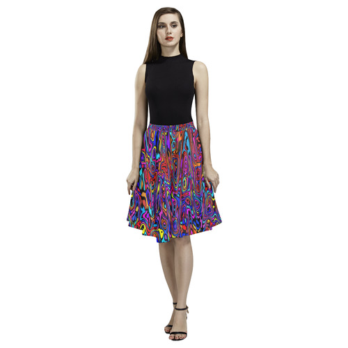 modern abstract 45A by JamColors Melete Pleated Midi Skirt (Model D15)