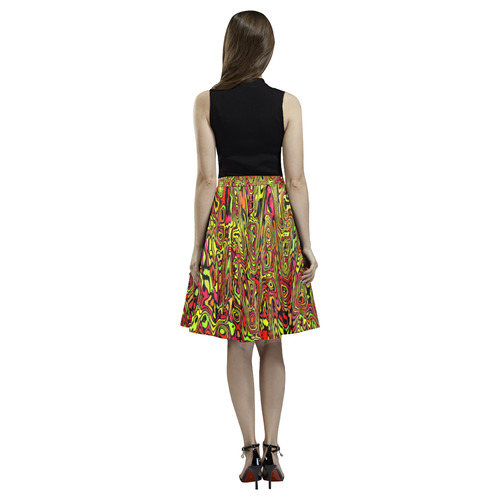 modern abstract 45C by JamColors Melete Pleated Midi Skirt (Model D15)