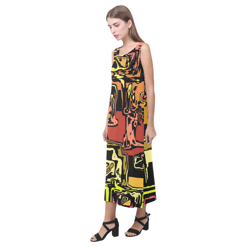 modern abstract 47C by JamColors Phaedra Sleeveless Open Fork Long Dress (Model D08)