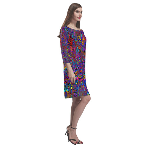 modern abstract 45A by JamColors Rhea Loose Round Neck Dress(Model D22)