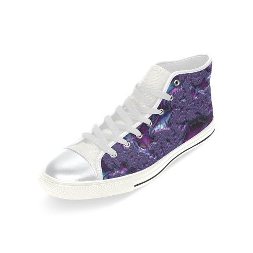 Flowery Tropical Islands Fractal Abstract High Top Canvas Women's Shoes/Large Size (Model 017)