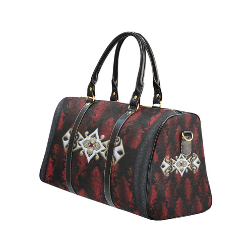 Silk Damask Jeweled Clip Vampire Goth Print New Waterproof Travel Bag/Large (Model 1639)