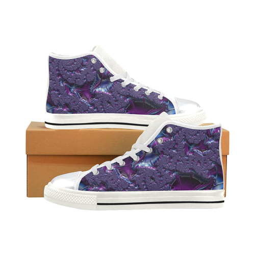 Flowery Tropical Islands Fractal Abstract High Top Canvas Women's Shoes/Large Size (Model 017)