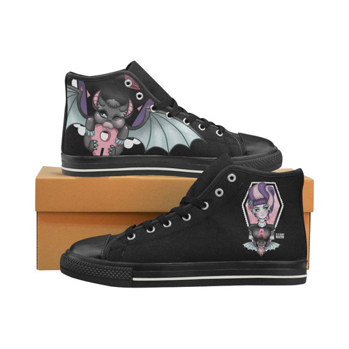 Zombabe Womans High Top Women's Classic High Top Canvas Shoes (Model 017)