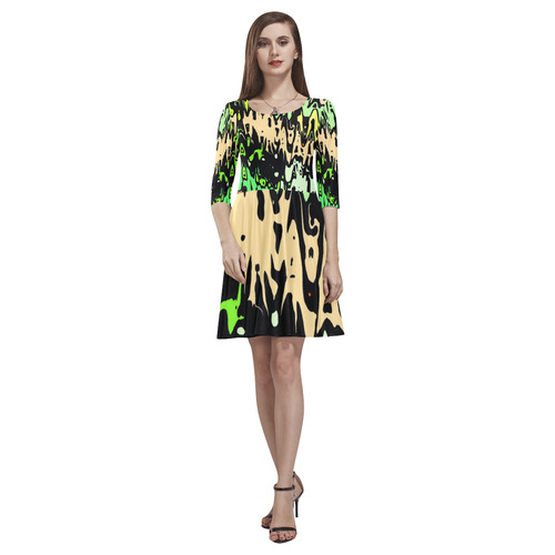modern abstract 46C by JamColors Tethys Half-Sleeve Skater Dress(Model D20)