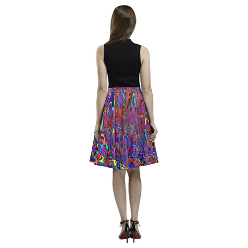 modern abstract 45A by JamColors Melete Pleated Midi Skirt (Model D15)