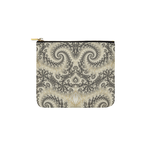 Frax Fractal Beige Black Carry-All Pouch 6''x5''
